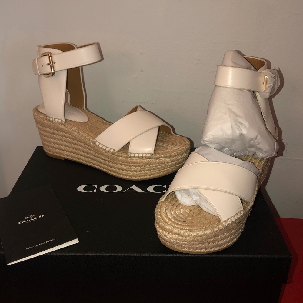 NIB Never Worn Coach Primrose Leather Espadrilles